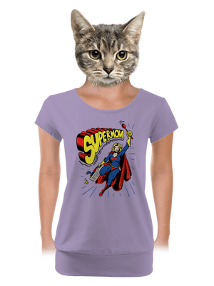 Supermom női póló elasztikus alsó szegéllyel Lavender