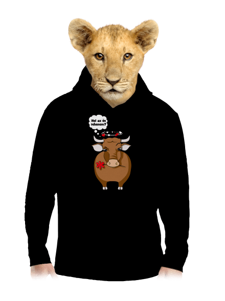 Tehén és bika gyerek kenguruzsebes pulóver Black