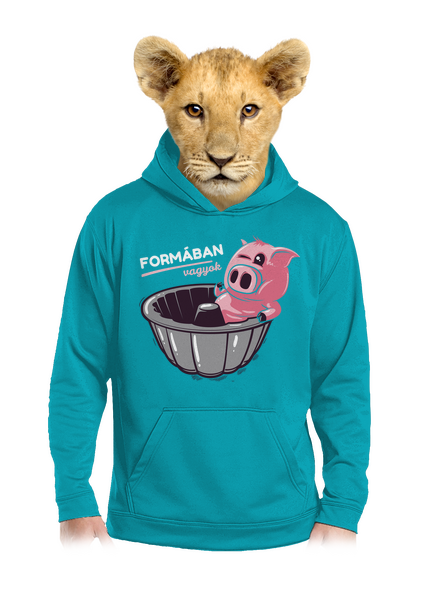 Formában gyerek kenguruzsebes pulóver Hawaiian Blue