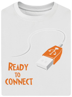 USB csatlakozás unisex túlméretezett póló White