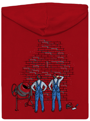 Kőművesek cipzáras férfi pulóver Red