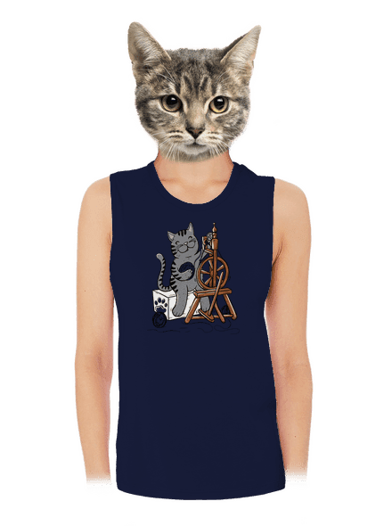 Dorombol a macska női bővített trikó Navy