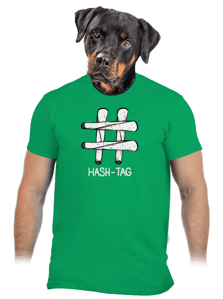 Hash tag férfi póló Kelly Green