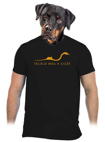 Találd meg a cicát férfi póló Black