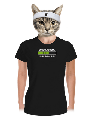 Gondolkodom női sportpóló Black