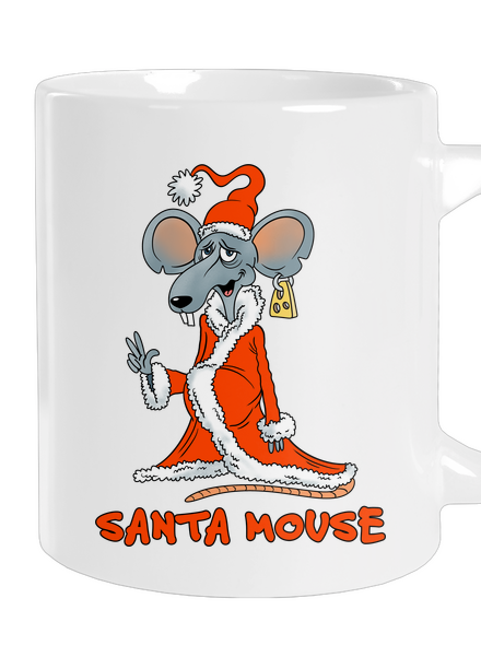 Santa mouse nagy bögre White