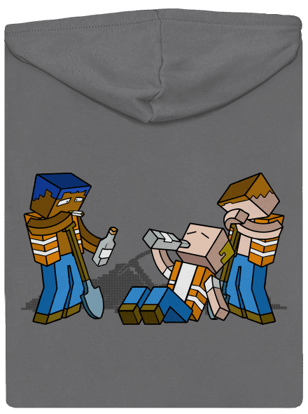 Real Minecraft cipzáras női pulóver Steel Gray