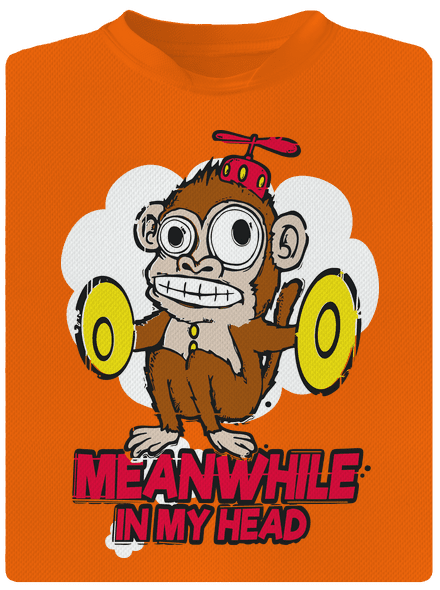 Monkey in my head gyerek sport póló Neon Orange