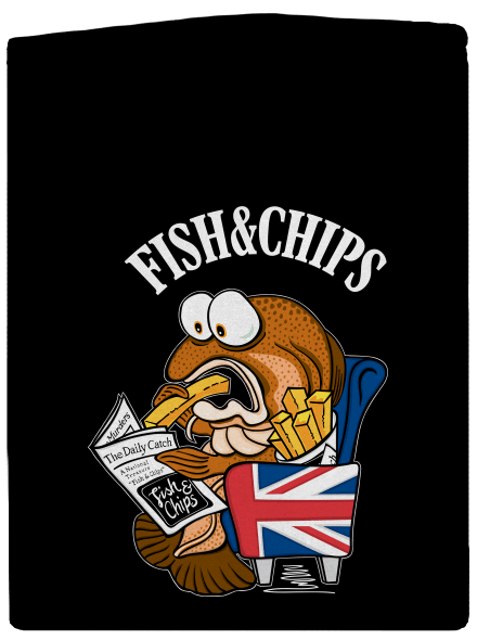 Fish and chips cipzáras férfi pulóver Black