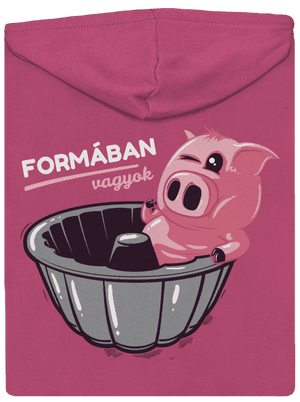 Formában cipzáras női pulóver Magenta