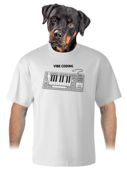 Vibe coding unisex túlméretezett póló White