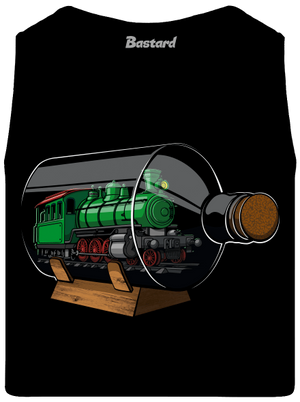 Mozdony egy palackban férfi trikó Black