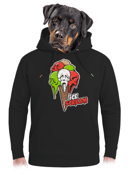 Ice Scream unisex prémium pulóver Dark Black
