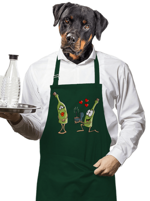 A bor szeretete kötény Bottle Green