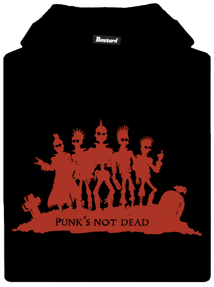 Punks not dead! gyerek kenguruzsebes pulóver Black