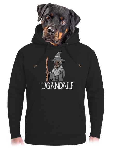 Ugandalf unisex prémium pulóver Dark Black