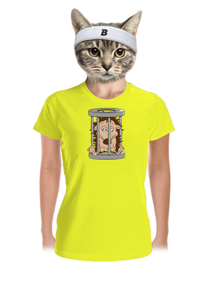 Sün a ketrecben női sportpóló Neon Yellow