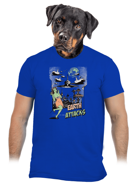 A Föld támad férfi póló Royal Blue