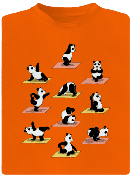 Panda jóga gyerek sport póló Neon Orange
