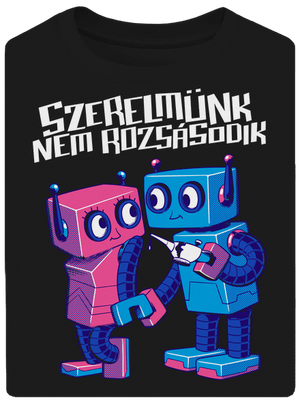 Robotok unisex túlméretezett póló Black