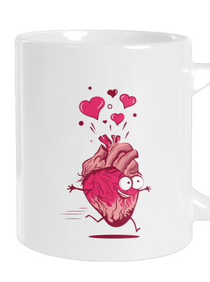 Szerelmes szívek nagy bögre White