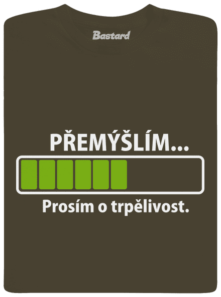 Gondolkodom férfi hosszú ujjú póló Urban Khaki