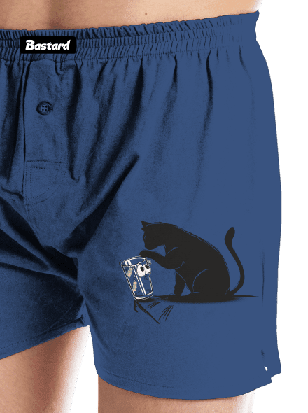 Macska és üveg férfi alsó nadrág Blue