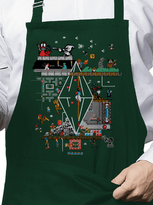 Veretés kötény Bottle Green