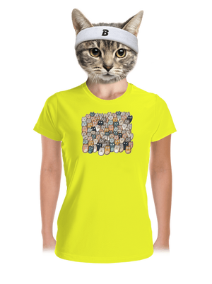 Találd meg az ördögöt női sportpóló Neon Yellow