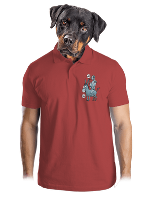 Szamár és AI férfi pólóingek Burgundy