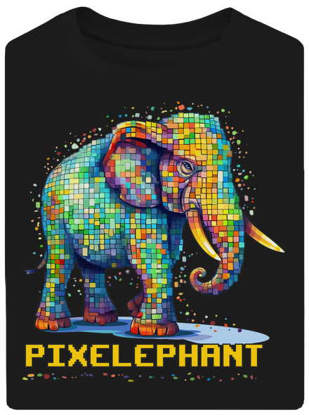 Pixelephant unisex túlméretezett póló Black
