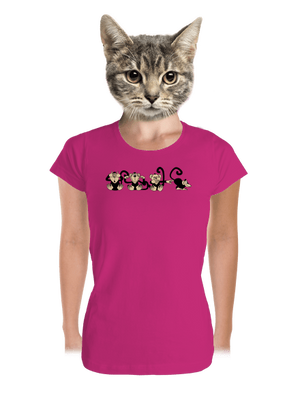 Majmok prémium női póló Magenta