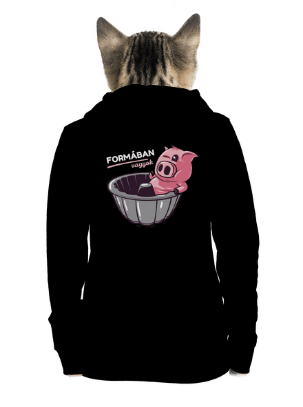 Formában cipzáras női pulóver Black