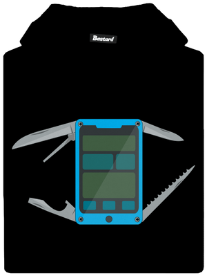Svájci mobil gyerek kenguruzsebes pulóver Black