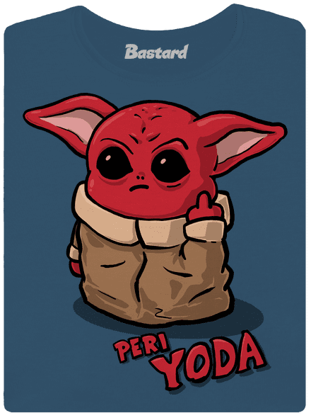 Peri Yoda prémium női póló Petrol Blue