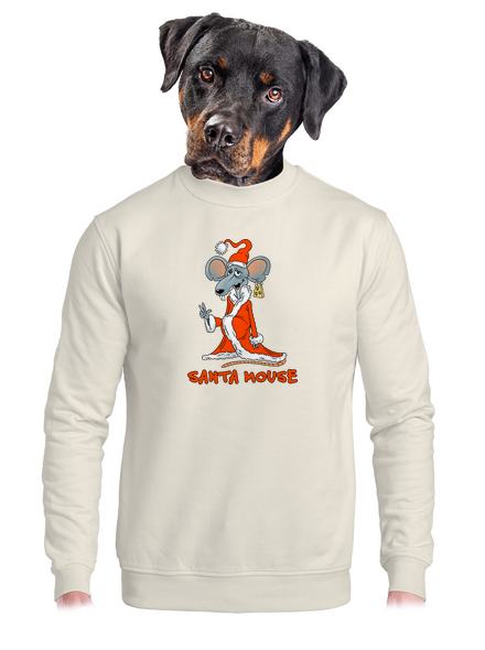 Santa mouse unisex crewneck Off White