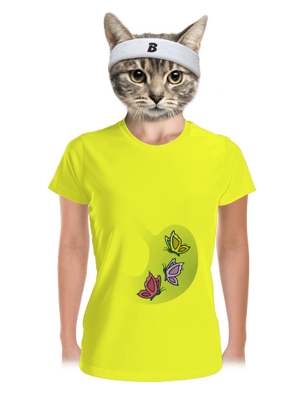 A hasban női sportpóló Neon Yellow