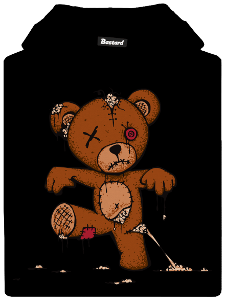 Zombie Teddy gyerek kenguruzsebes pulóver Black