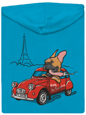 Francia buldog cipzáras női pulóver Blue Atol