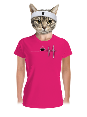 Coffee help női sportpóló Neon Pink