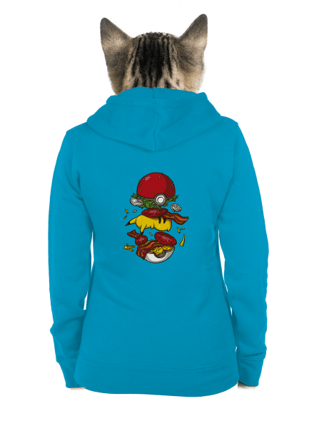 Pokémon burger cipzáras női pulóver Blue Atol