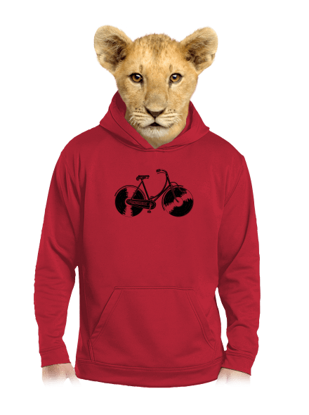 Forgótányér kerék gyerek kenguruzsebes pulóver Fire Red