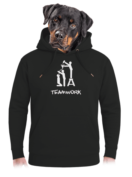 Teamwork unisex prémium pulóver Dark Black