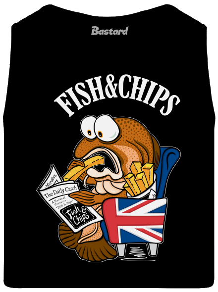 Fish and chips férfi trikó Black