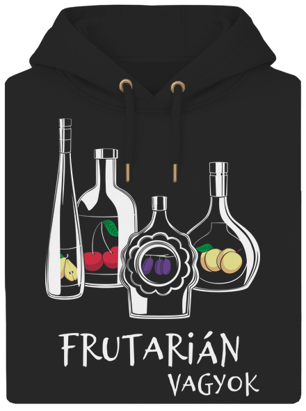 Frutarián unisex prémium pulóver Dark Black