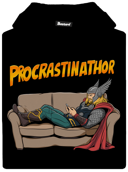 Procrastinathor gyerek kenguruzsebes pulóver Black