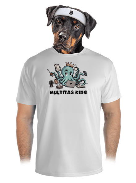 Multitas king férfi sportpóló White