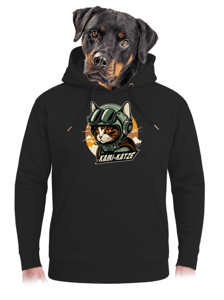 Kami-Katze unisex prémium pulóver Dark Black