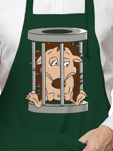 Sün a ketrecben kötény Bottle Green