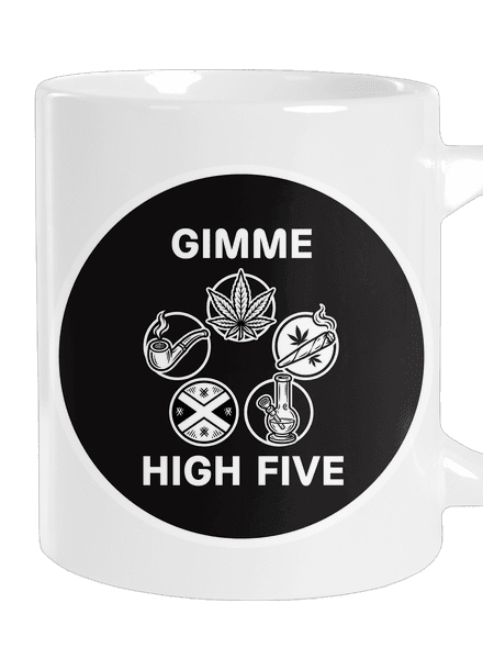 Gimme high five nagy bögre White